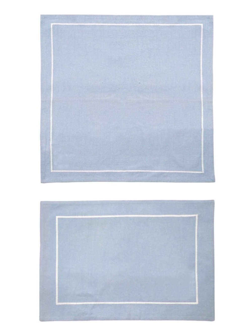Providence Blue Chambray Table Linen Sets – Napkins (4) & Placemats (4)